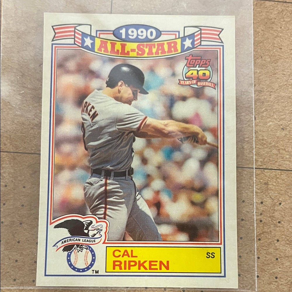 Topps 1990 All-Star Baseball Card - Gray and Yellow